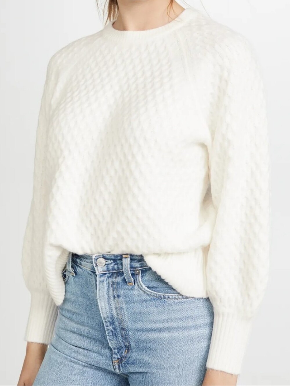 Line & Dot Jillian Sweater In Off White Size XS